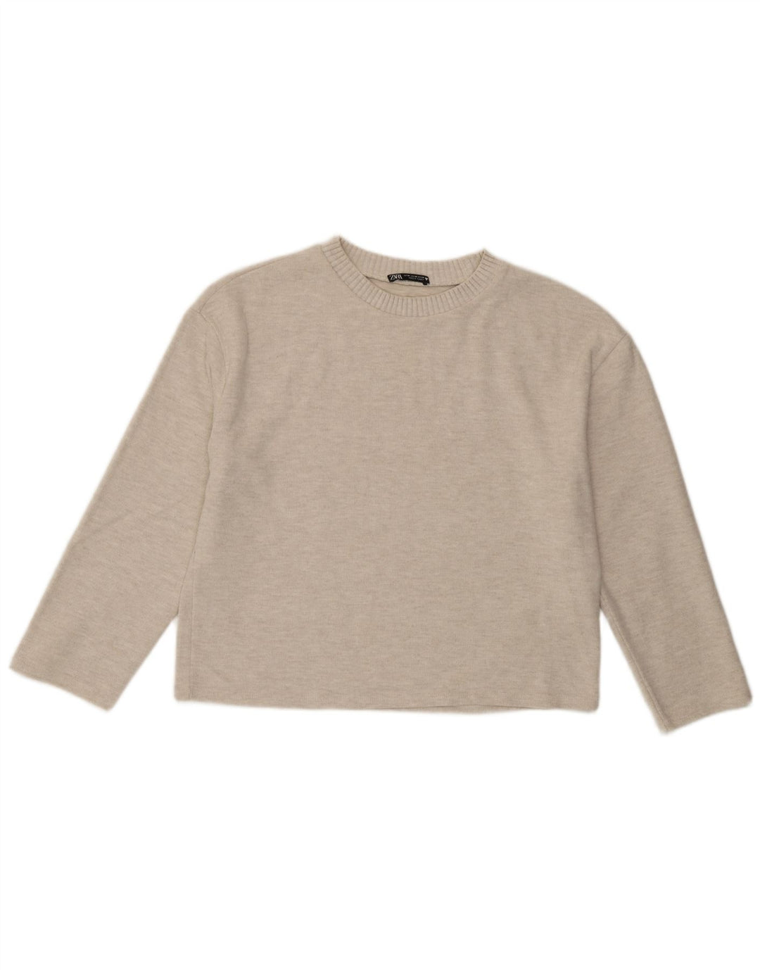 Zara Womens Blouse Top UK 14 Medium Beige Polyester