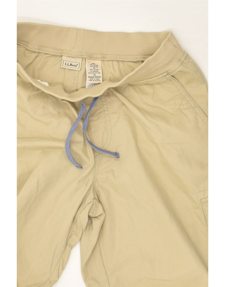 L.L.BEAN Girls Joggers Cargo Trousers 15-16 Years W28 L28 Beige Cotton | Vintage L.L.Bean | Thrift | Second-Hand L.L.Bean | Used Clothing | Messina Hembry 