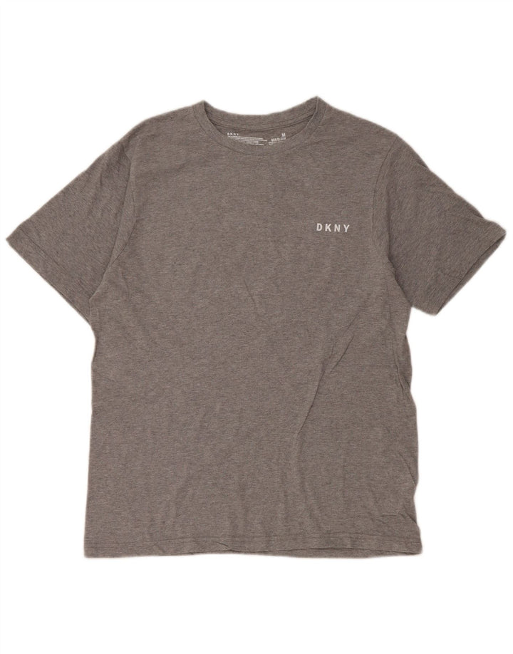 DKNY Womens T-Shirt Top UK 14 Medium Grey Cotton