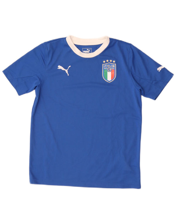 T-shirt grafica da ragazzo Puma Top 13-14 anni in poliestere blu