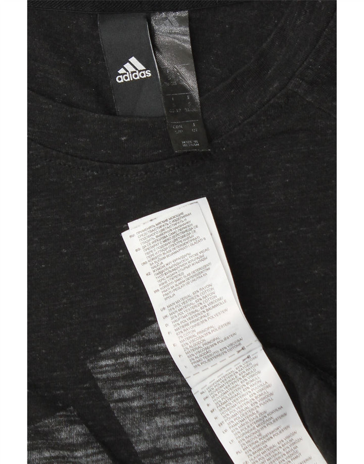 Adidas Mens Graphic Vest Top Small Black Flecked Rayon