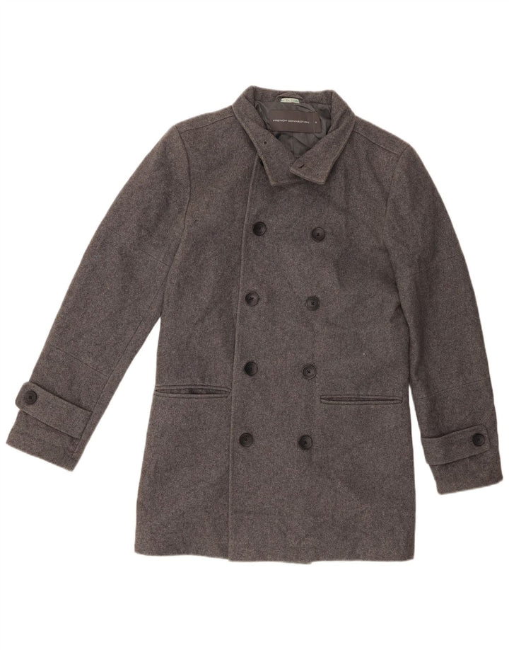 French Connection Mens Pea Coat UK 36 Small Grey Wool