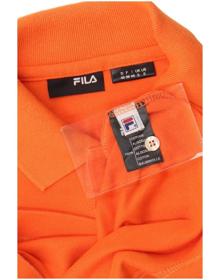 Fila Mens Polo Shirt Small Orange Cotton