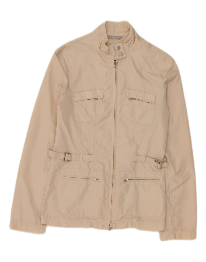 Stefanel Womens Utility Jacket IT 38 XS Beige Polyamid