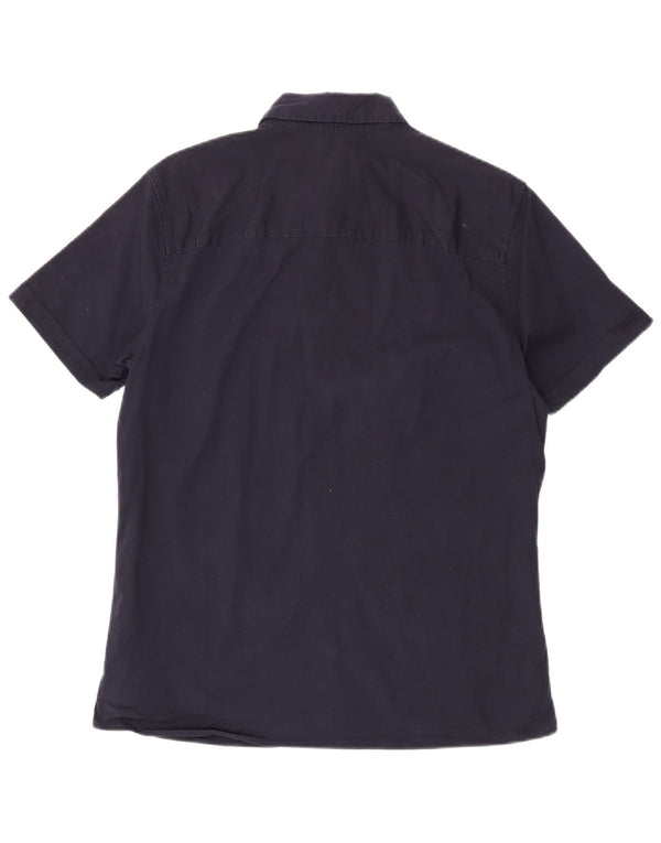 Calvin Klein Jeans Chemise slim à manches courtes pour homme en coton bleu marine Taille L