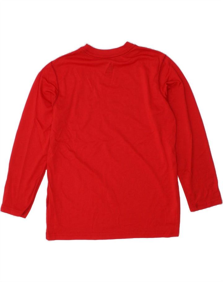 NIKE Boys Dri Fit Graphic Top Long Sleeve 10-11 Years Medium Red Polyester Vintage Nike and Second-Hand Nike from Messina Hembry 