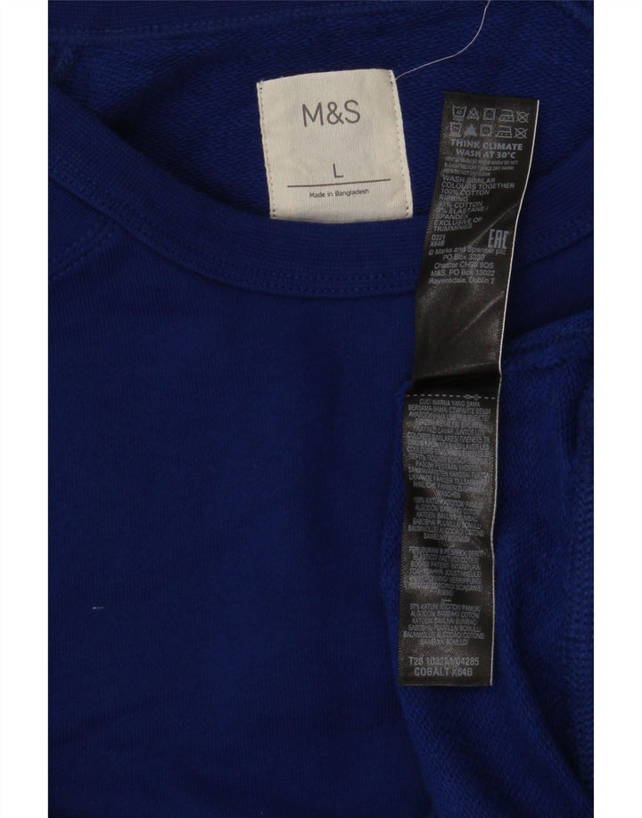 Marks & Spencer Mens Sweatshirt Jumper Large Blue Cotton