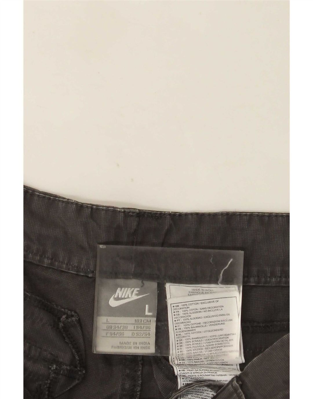 Nike Mens Cargo Shorts Grande W36 Cinza Algodão