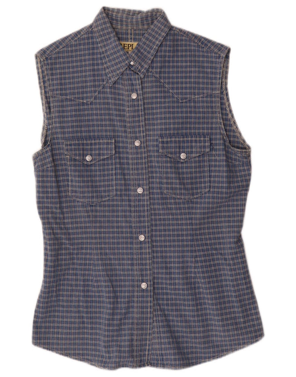 Camicia senza maniche da donna Replay UK 18 XL cotone a quadri blu