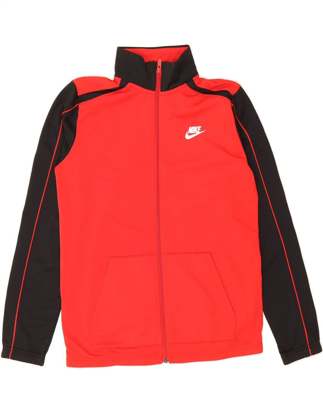 NIKE Boys Tracksuit Top Jacket 13-14 Years XL Red Colourblock Polyester Vintage Nike and Second-Hand Nike from Messina Hembry 