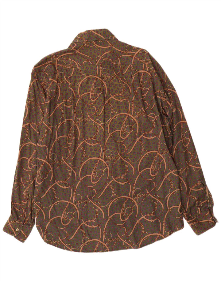 Pizzarotti Mens Abstract Pattern Shirt XL Green
