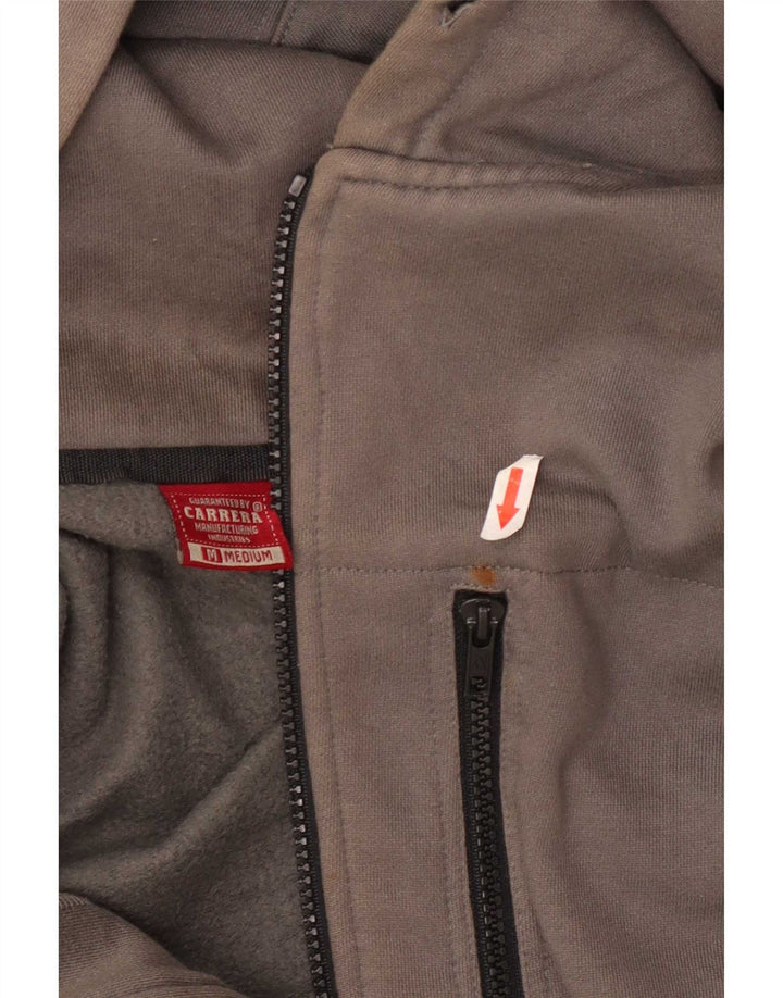 Maglione con cappuccio e zip da uomo Carrera in cotone grigio medio