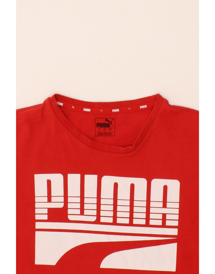 PUMA Mens Graphic T-Shirt Top Medium Red Cotton Vintage Puma and Second-Hand Puma from Messina Hembry 