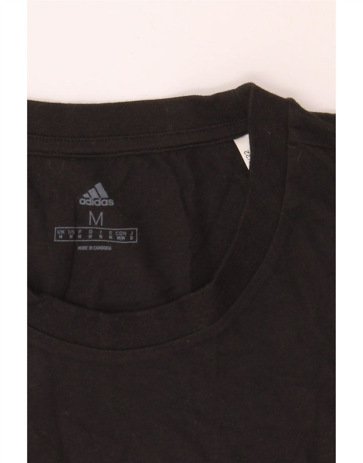 ADIDAS Mens Graphic T-Shirt Top Medium Black Cotton Vintage Adidas and Second-Hand Adidas from Messina Hembry 