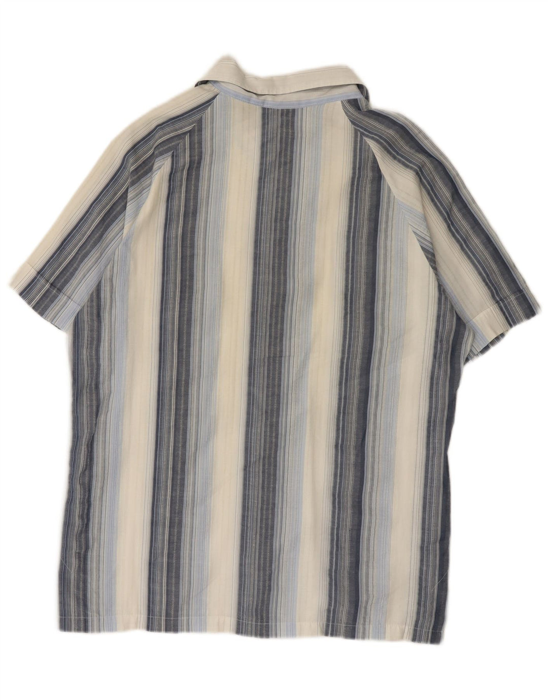 LEE Mens Short Sleeve Pullover Shirt Large Blue Striped Cotton
