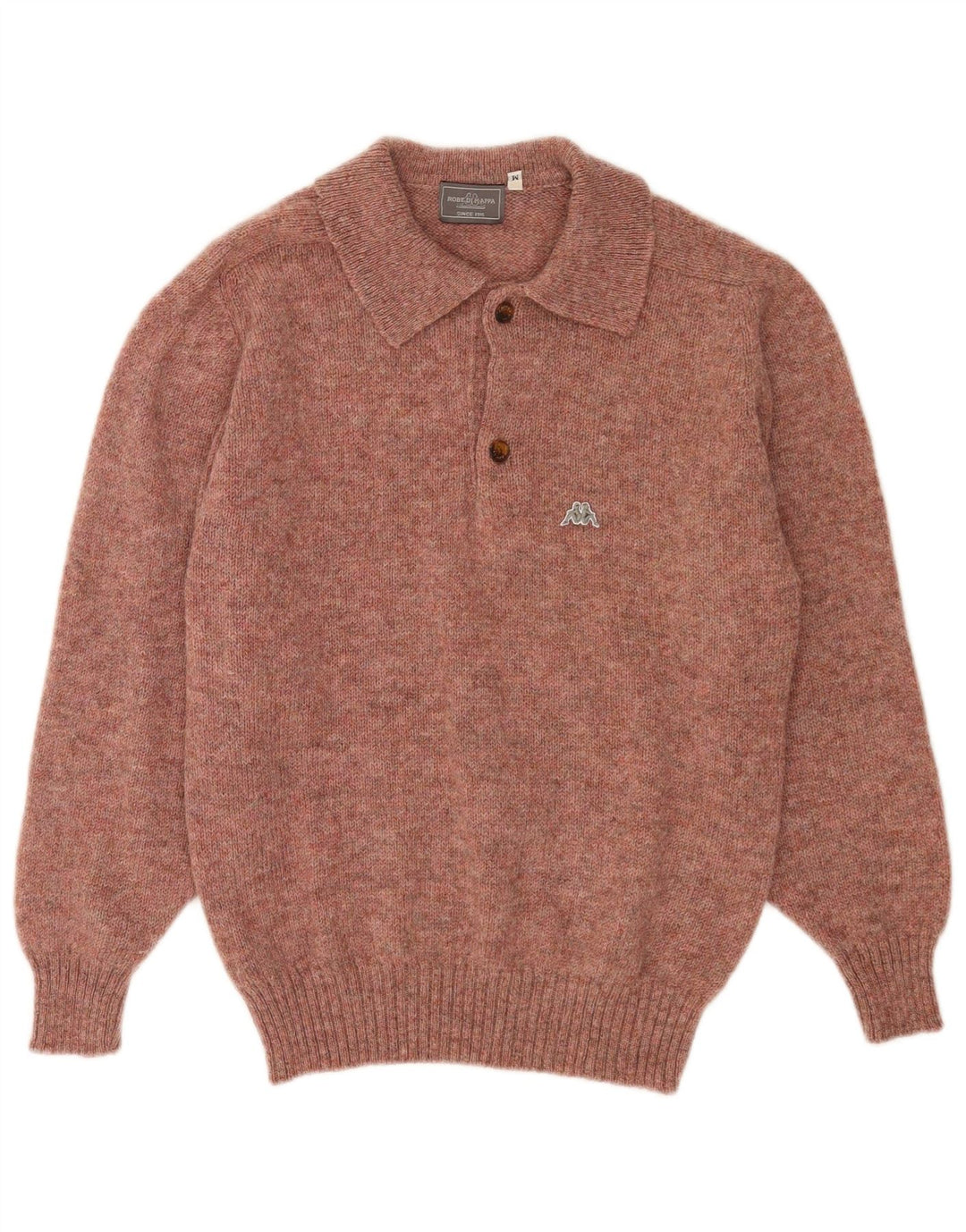 Kappa Herre Polo Neck trøje Sweater Medium Rød Flecked Uld