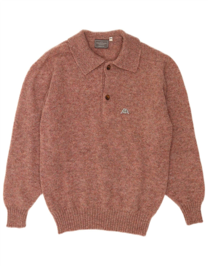 Kappa Herre Polo Neck trøje Sweater Medium Rød Flecked Uld