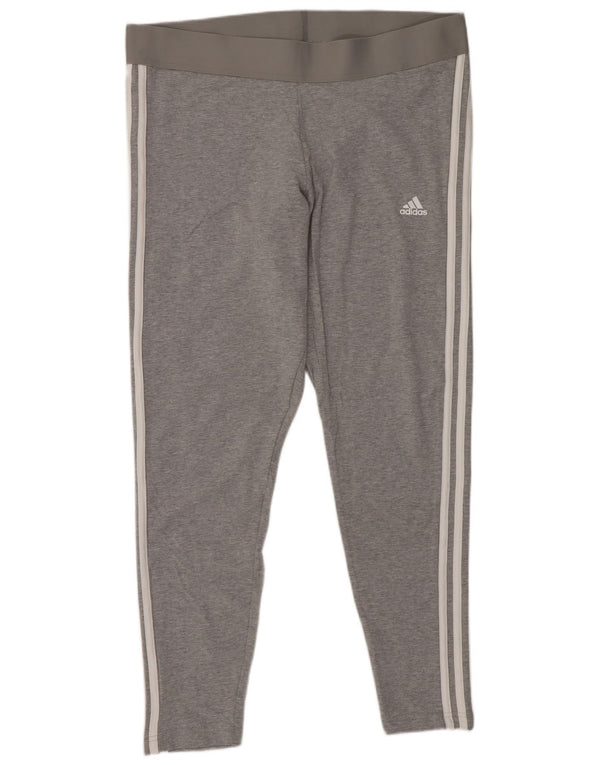 Adidas Damen Graphic Leggings UK 20-22 XL Grau Baumwolle Sport