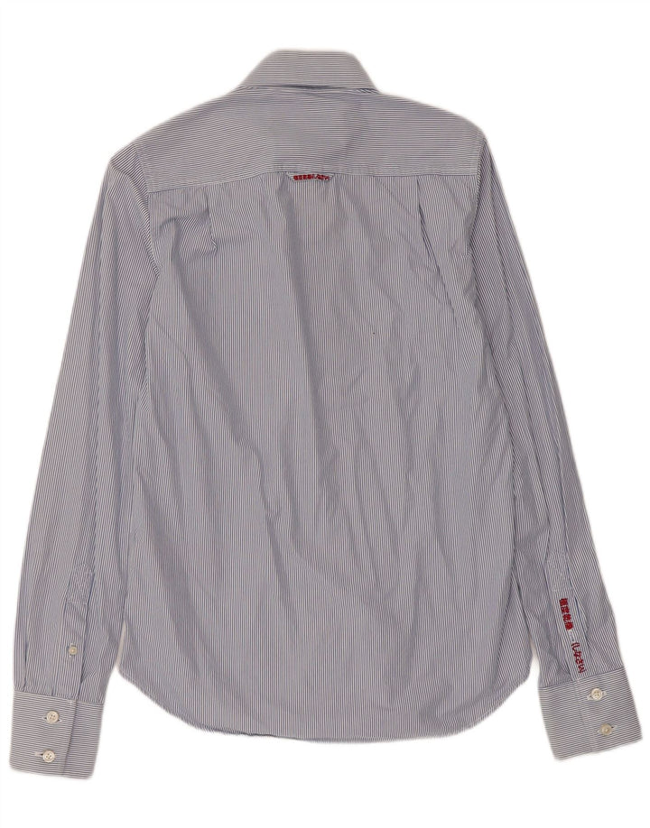 Superdry Mens Shirt Small Blue Pinstripe Cotton