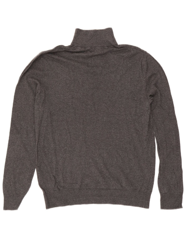 Jack & Jones Pull Col Zippé Homme Gris Moyen Coton