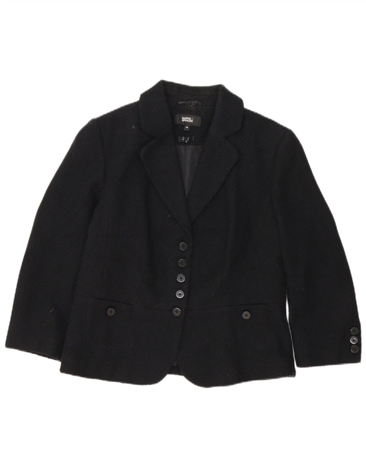 Marks & Spencer Dame 5 Button Blazer Jacket UK 14 Medium Sort Polyester