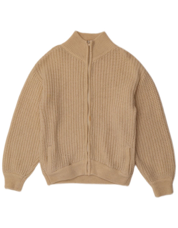 Vintage Mens Cardigan Sweater UK 38 Medium Beige