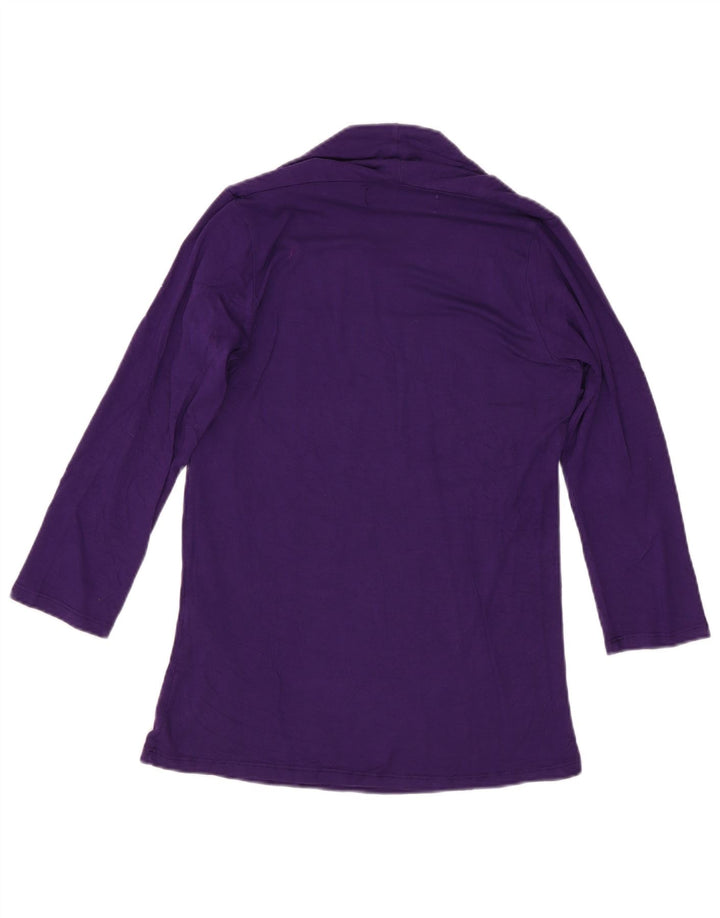Zara Womens Top 3/4 Sleeve UK 12 Medium Purple Viscose