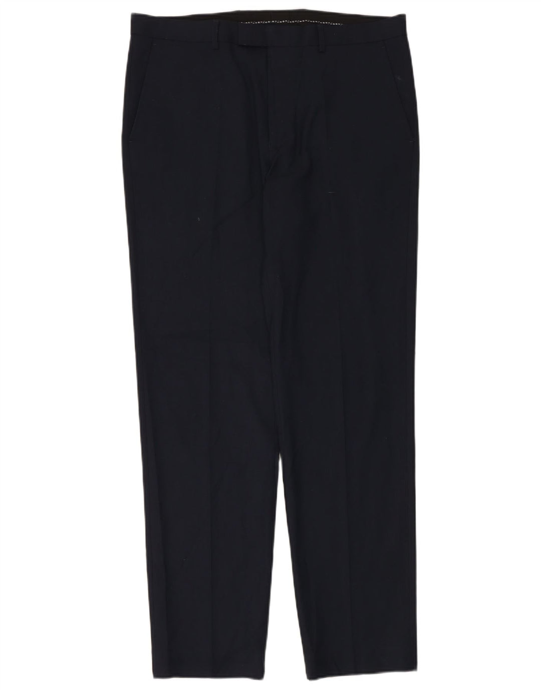 Marks & Spencer Mens Tailored Suit Trousers W36 L33 Navy Blue Polyester