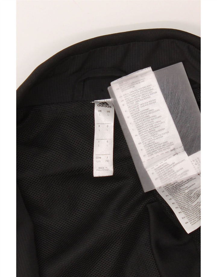 Adidas Mens Climalite Graphic Tracksuit Top Jacket Large Black Polyester