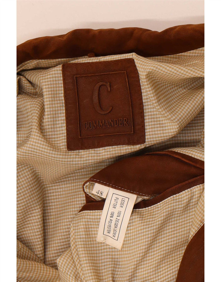 Commander Mens Leather Jacket IT 48 Medium Brown Leather