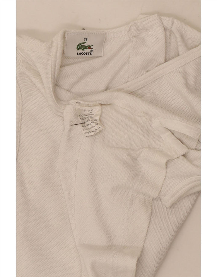 Canotta corta da donna Lacoste taglia 36 piccola in cotone bianco