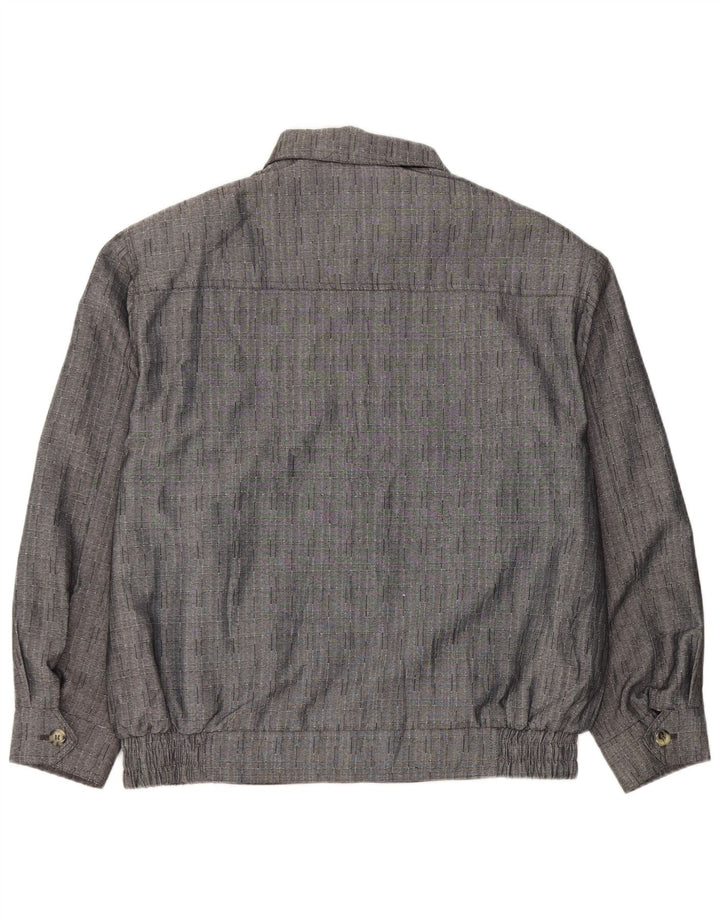 Vintage bomberjakke til mænd IT 50 Stor grå ternet polyester