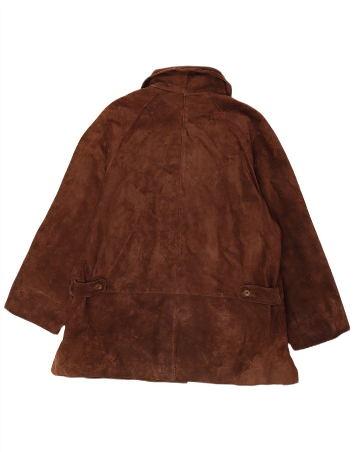 Conbipel Womens Suede Jacket IT 46 Large Brown Leather