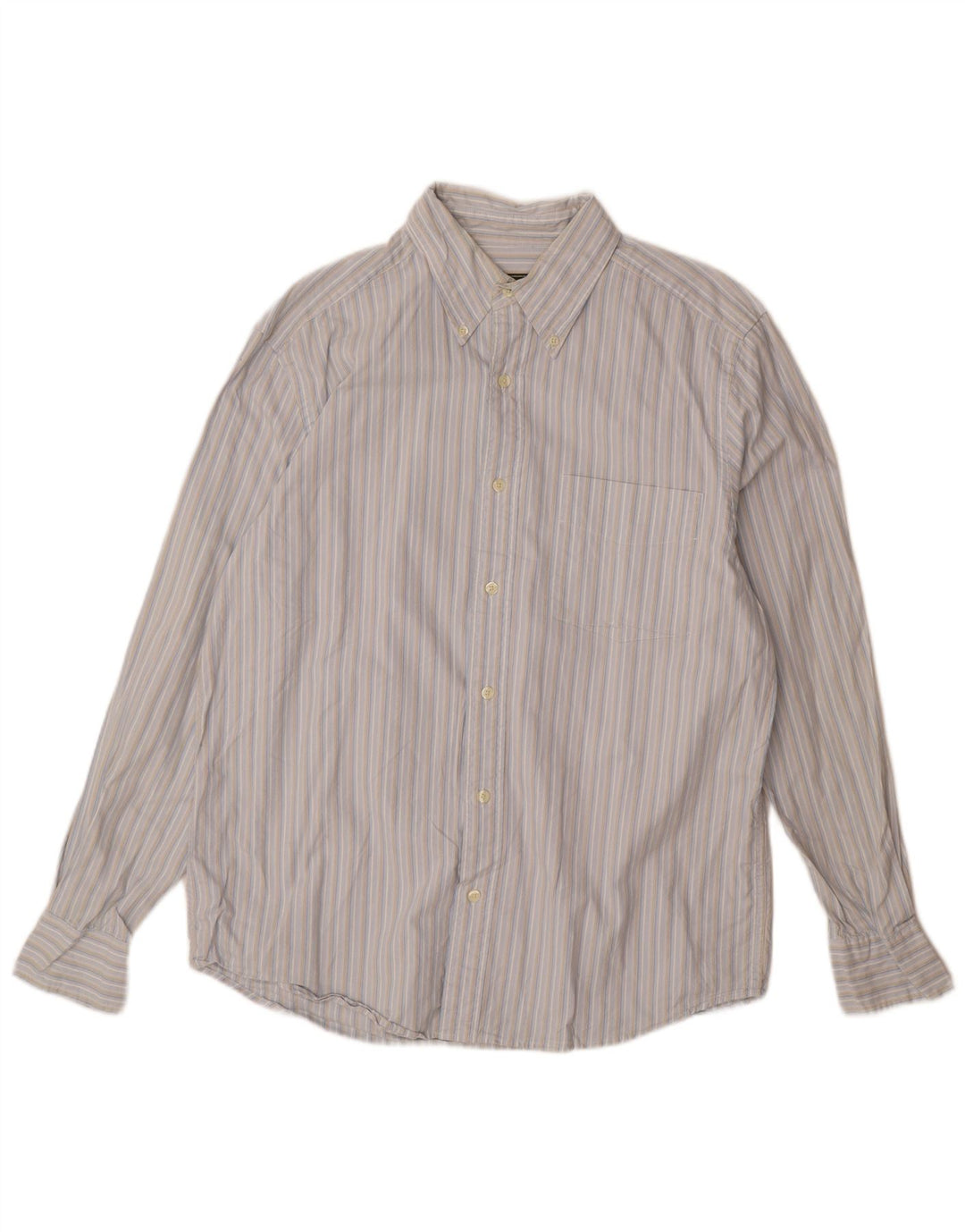 EDDIE BAUER Camisa Hombre Algodón Rayas Azul Medio