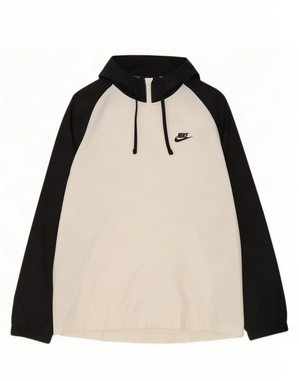 Nike Mens kapucnis tréningruha felső kabát nagy fehér Colourblock poliészter