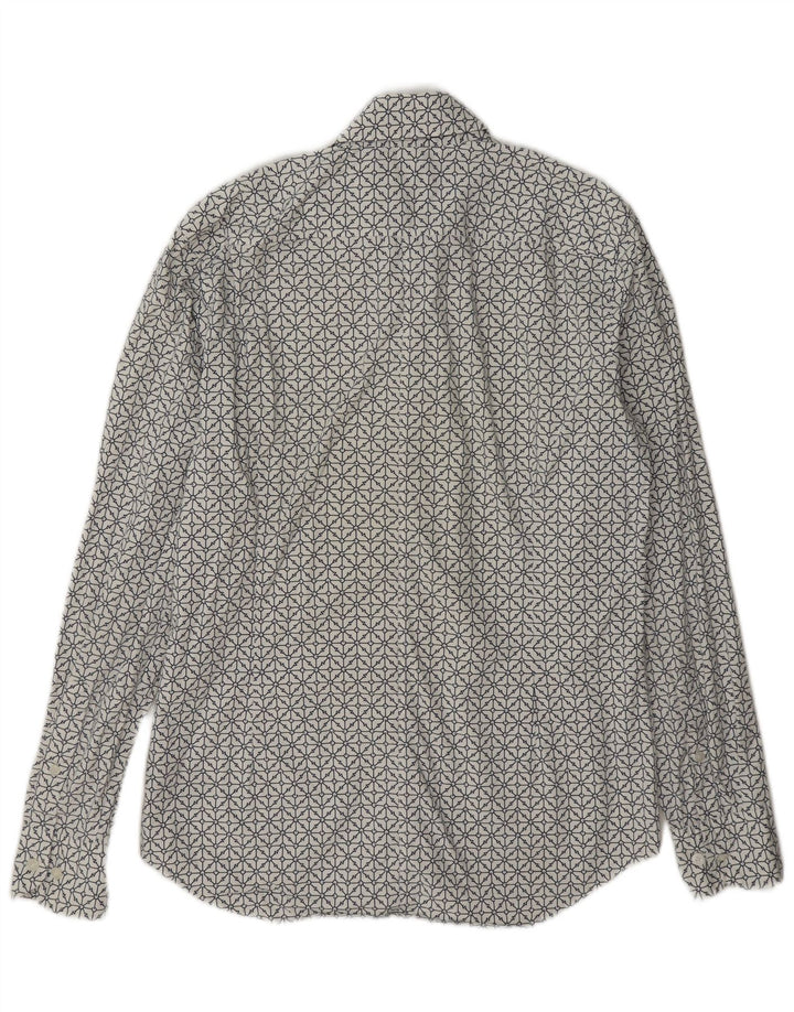 G-Star Mens Super Slim Fit Shirt Medium White Geometric Cotton