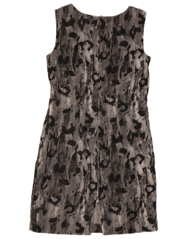 Marella Robe fourreau sans manches à motif abstrait pour femme UK 12 Gris moyen