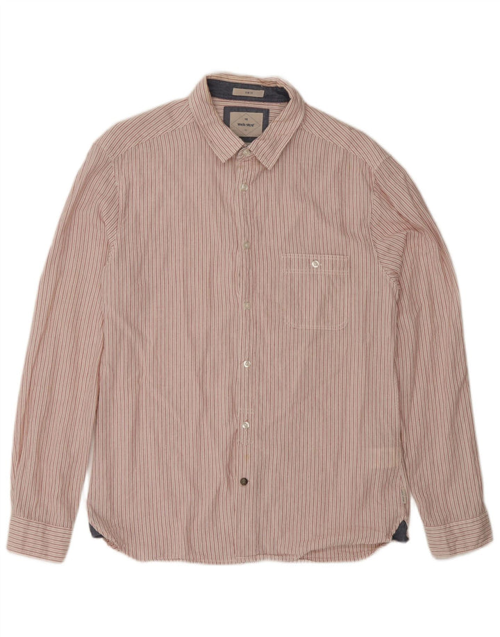 White Stuff Mens Slim Fit Shirt Medium Pink Striped Cotton