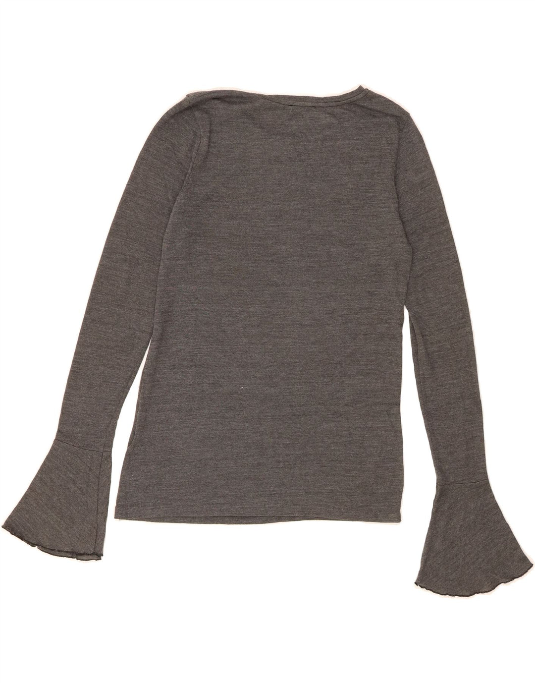 BENETTON Womens Top Long Sleeve UK 10 Small Grey Viscose Vintage Benetton and Second-Hand Benetton from Messina Hembry 
