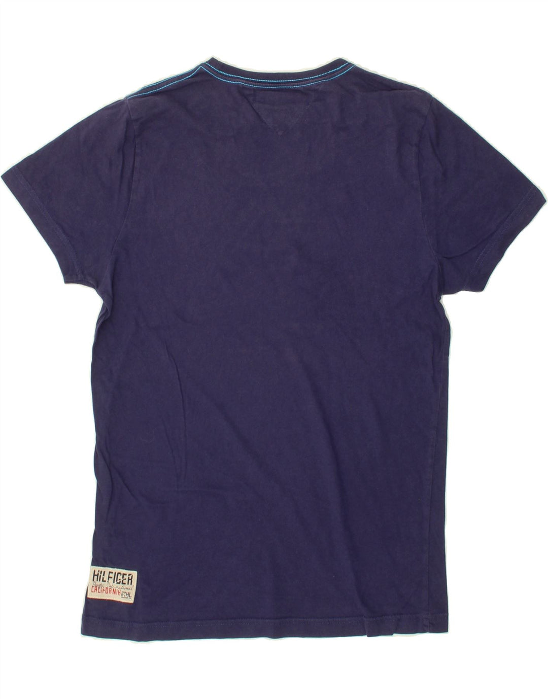 TOMMY HILFIGER Mens Graphic T-Shirt Top Small Blue Vintage Tommy Hilfiger and Second-Hand Tommy Hilfiger from Messina Hembry 