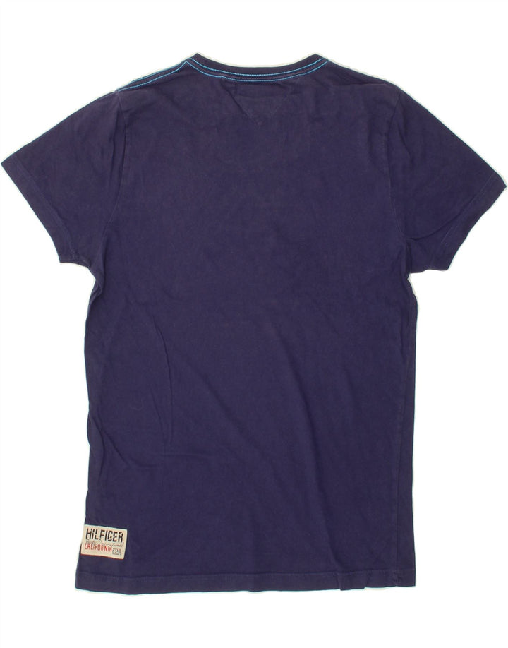 TOMMY HILFIGER Mens Graphic T-Shirt Top Small Blue Vintage Tommy Hilfiger and Second-Hand Tommy Hilfiger from Messina Hembry 