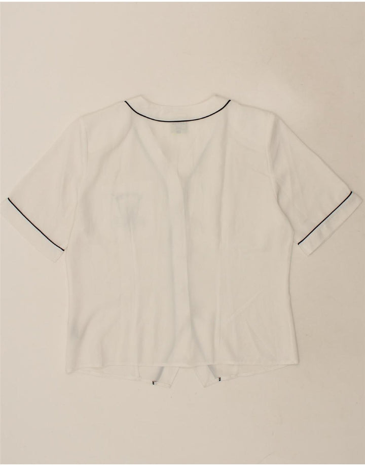 YESSICA Womens Short Sleeve Shirt Blouse EU 40 Medium White Polyester Vintage Yessica and Second-Hand Yessica from Messina Hembry 