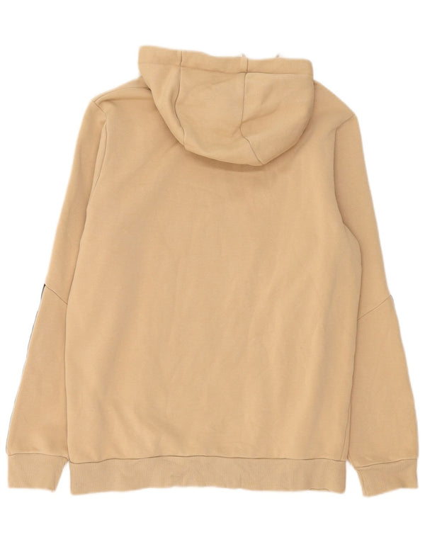 Puma Graphic Hoodie Jumper UK 14 Medium Beige Colourblock Bomuld