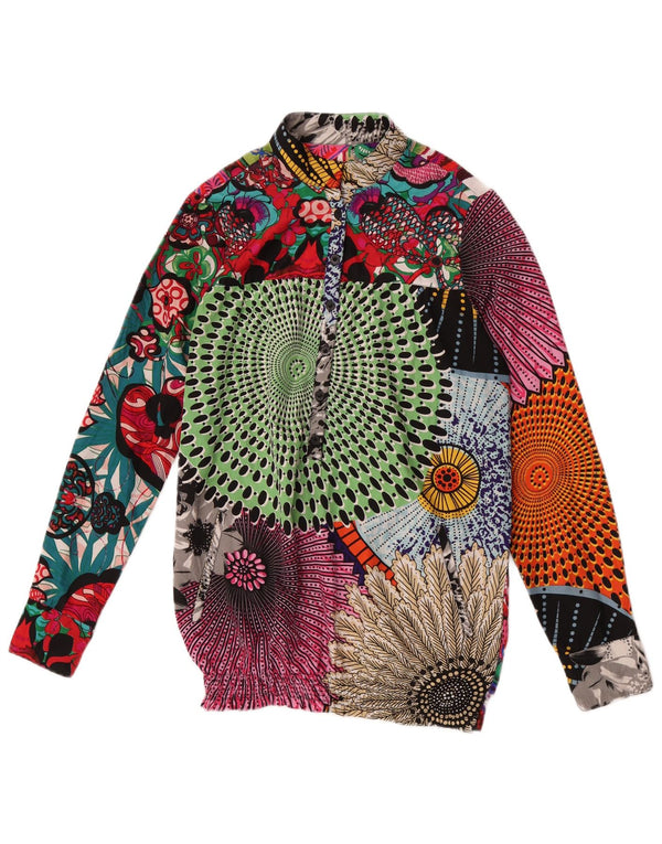 Desigual Womens Pullover Shirt Blouse UK 10 Piccolo patchwork multicolore