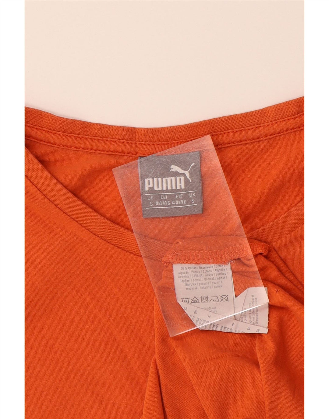 PUMA Mens Graphic T-Shirt Top Small Orange Cotton Vintage Puma and Second-Hand Puma from Messina Hembry 