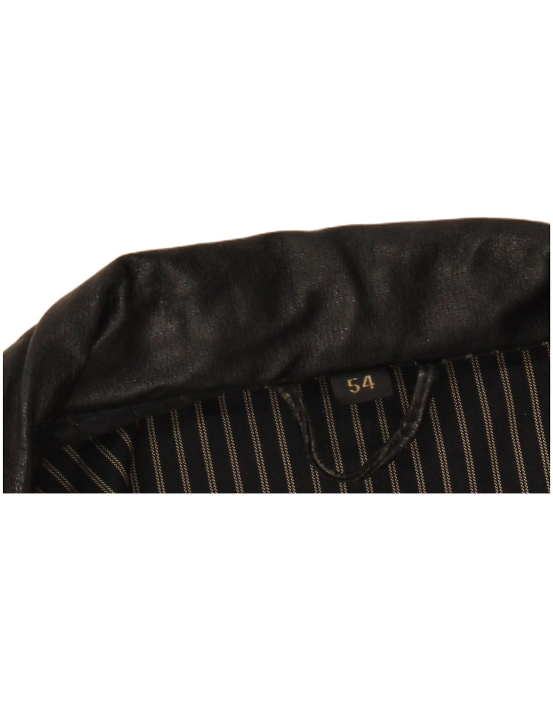 C & A Mens Leather Jacket EU 54 2XL Black Leather