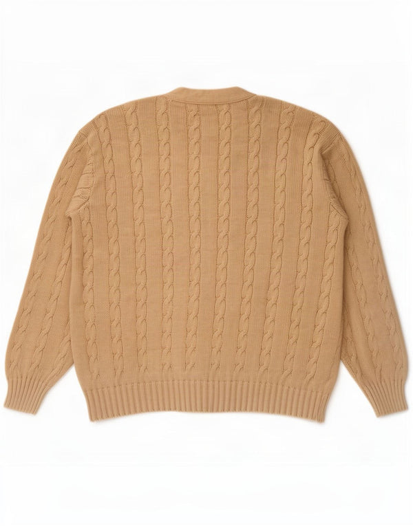 Maglione Cardigan Uomo Benetton IT 48 Cotone Beige Medio