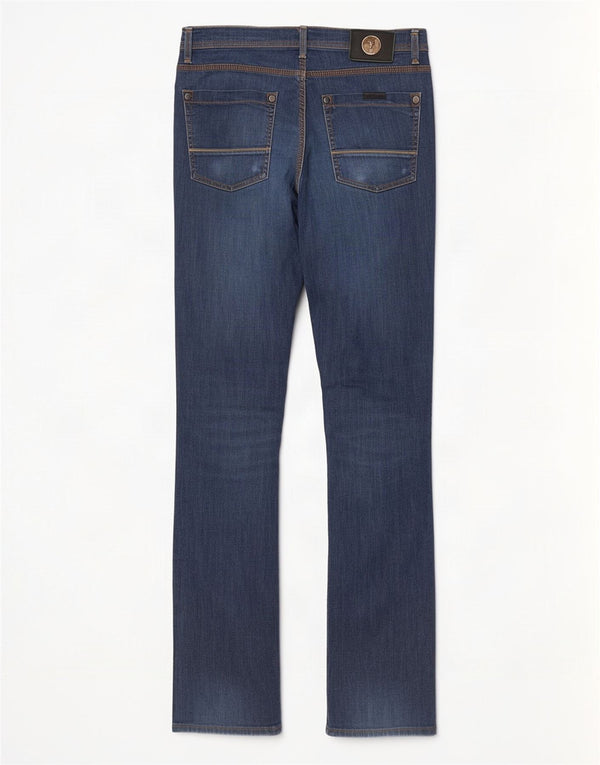 Trussardi blugi drepti pentru femei W30 L32 bumbac bleumarin