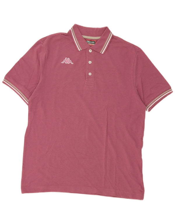 Kappa Mens Polo Shirt Large Pink Cotton