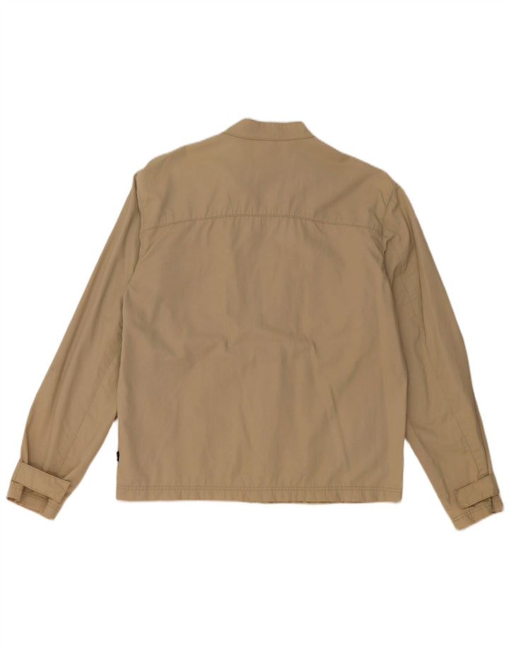 FILA Mens Bomber Jacket UK 36 Small Beige Cotton